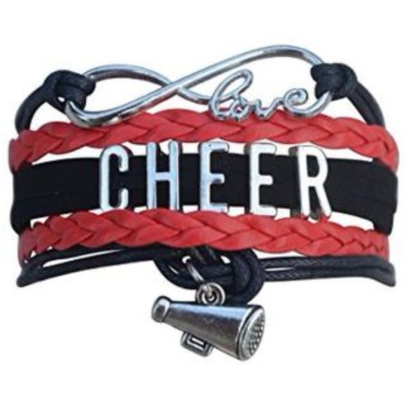 Girls Cheer Bracelet - Black & Red - Picture 1 of 1